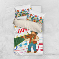 Hungary Bedding Set with Folk Musician Illustration Design and Traditional Floral - Wonder Print Shop