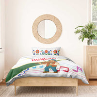 Hungary Bedding Set with Folk Musician Illustration Design and Traditional Floral - Wonder Print Shop