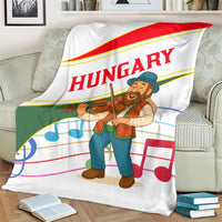 Hungary Blanket with Folk Musician Illustration Design and Traditional Floral - Wonder Print Shop