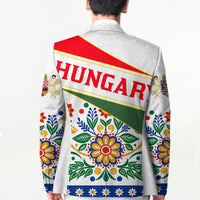 Hungary Blazer with Folk Musician Illustration Design and Traditional Floral - Wonder Print Shop