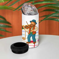 Hungary 4 in 1 Can Cooler Tumbler with Folk Musician Illustration Design and Traditional Floral - Wonder Print Shop