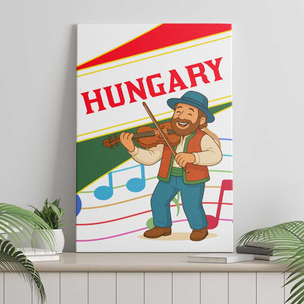 Hungary Canvas Wall Art with Folk Musician Illustration Design and Traditional Floral - Wonder Print Shop