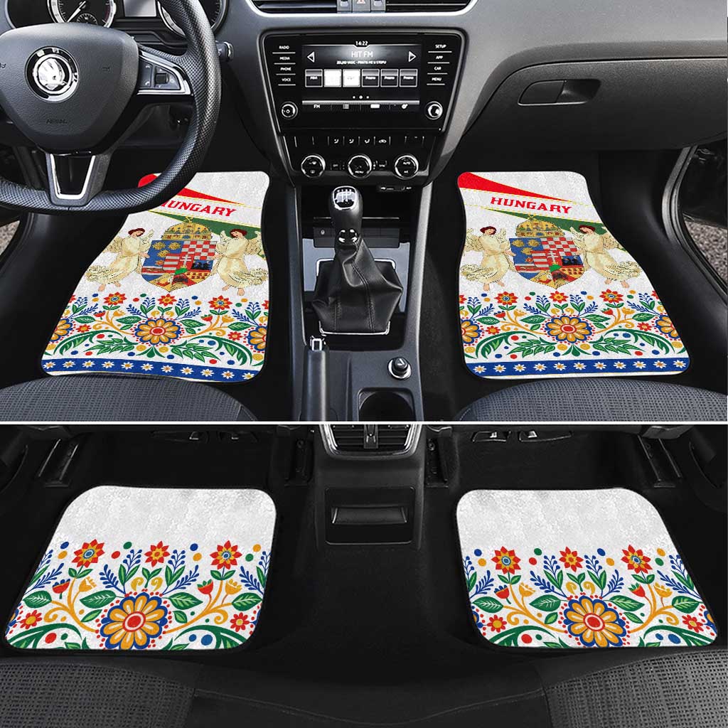 Hungary Car Mats with Folk Musician Illustration Design and Traditional Floral - Wonder Print Shop