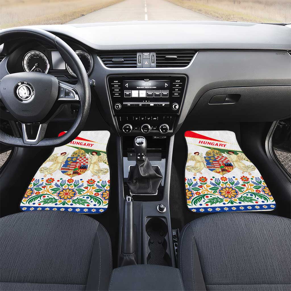 Hungary Car Mats with Folk Musician Illustration Design and Traditional Floral - Wonder Print Shop