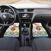 Hungary Car Mats with Folk Musician Illustration Design and Traditional Floral - Wonder Print Shop