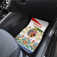 Hungary Car Mats with Folk Musician Illustration Design and Traditional Floral - Wonder Print Shop