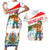 Hungary Couples Matching Short Sleeve Bodycon Dress and Hawaiian Shirt with Folk Musician Illustration Design and Traditional Floral - Wonder Print Shop