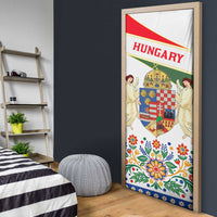 Hungary Door Cover with Folk Musician Illustration Design and Traditional Floral - Wonder Print Shop