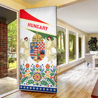 Hungary Door Cover with Folk Musician Illustration Design and Traditional Floral - Wonder Print Shop