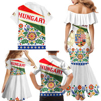 Hungary Family Matching Mermaid Dress and Hawaiian Shirt with Folk Musician Illustration Design and Traditional Floral - Wonder Print Shop