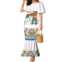 Hungary Family Matching Mermaid Dress and Hawaiian Shirt with Folk Musician Illustration Design and Traditional Floral - Wonder Print Shop