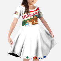 Hungary Family Matching Off The Shoulder Long Sleeve Dress and Hawaiian Shirt with Folk Musician Illustration Design and Traditional Floral - Wonder Print Shop