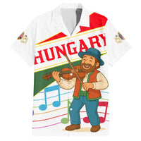 Hungary Family Matching Off The Shoulder Long Sleeve Dress and Hawaiian Shirt with Folk Musician Illustration Design and Traditional Floral - Wonder Print Shop