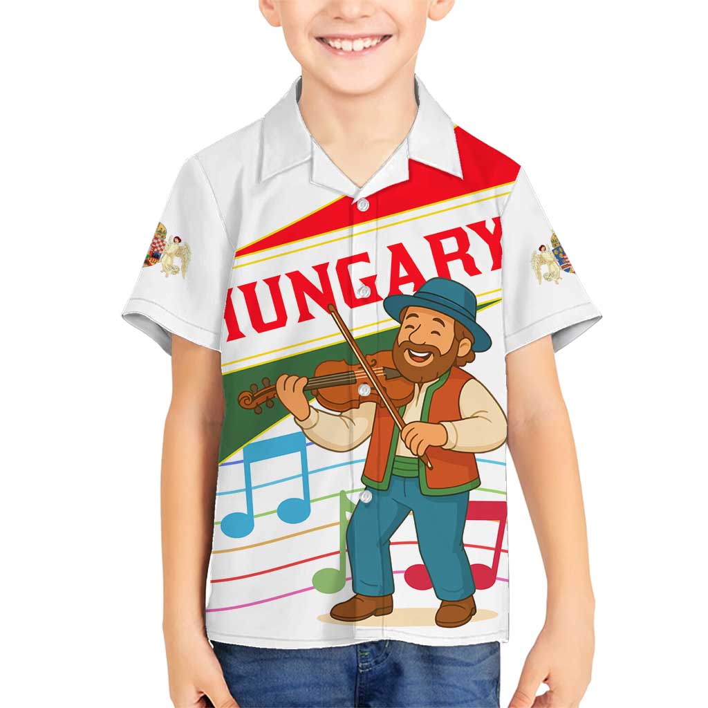 Hungary Family Matching Summer Maxi Dress and Hawaiian Shirt with Folk Musician Illustration Design and Traditional Floral - Wonder Print Shop