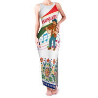 Hungary Family Matching Tank Maxi Dress and Hawaiian Shirt with Folk Musician Illustration Design and Traditional Floral - Wonder Print Shop