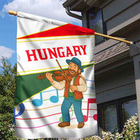 Hungary Garden Flag with Folk Musician Illustration Design and Traditional Floral - Wonder Print Shop
