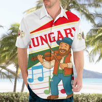 Hungary Hawaiian Shirt with Folk Musician Illustration Design and Traditional Floral - Wonder Print Shop