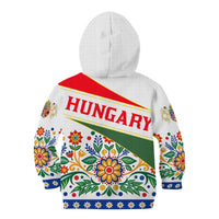 Hungary Kid Hoodie with Folk Musician Illustration Design and Traditional Floral - Wonder Print Shop