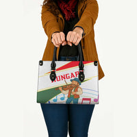 Hungary Leather Bag with Folk Musician Illustration Design and Traditional Floral - Wonder Print Shop