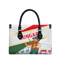 Hungary Leather Bag with Folk Musician Illustration Design and Traditional Floral - Wonder Print Shop