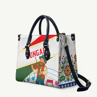 Hungary Leather Bag with Folk Musician Illustration Design and Traditional Floral - Wonder Print Shop