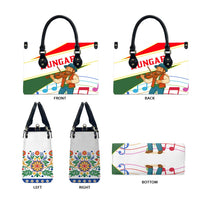 Hungary Leather Bag with Folk Musician Illustration Design and Traditional Floral - Wonder Print Shop