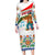 Hungary Long Sleeve Bodycon Dress with Folk Musician Illustration Design and Traditional Floral - Wonder Print Shop