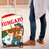 Hungary Luggage Cover with Folk Musician Illustration Design and Traditional Floral - Wonder Print Shop