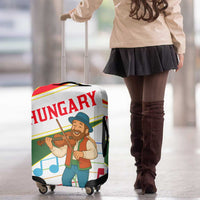 Hungary Luggage Cover with Folk Musician Illustration Design and Traditional Floral - Wonder Print Shop