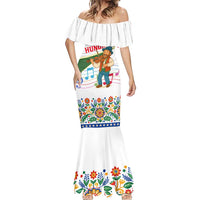 Hungary Mermaid Dress with Folk Musician Illustration Design and Traditional Floral - Wonder Print Shop
