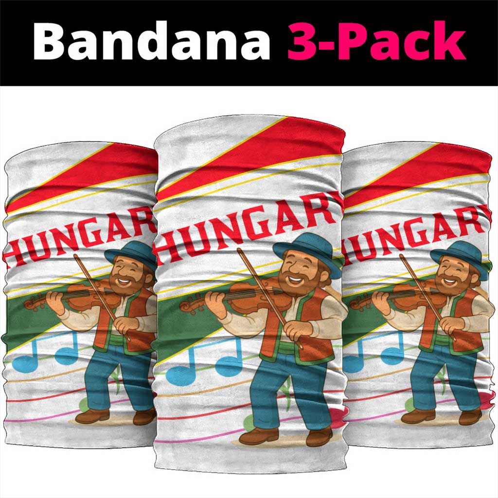 Hungary Neck Gaiter with Folk Musician Illustration Design and Traditional Floral - Wonder Print Shop