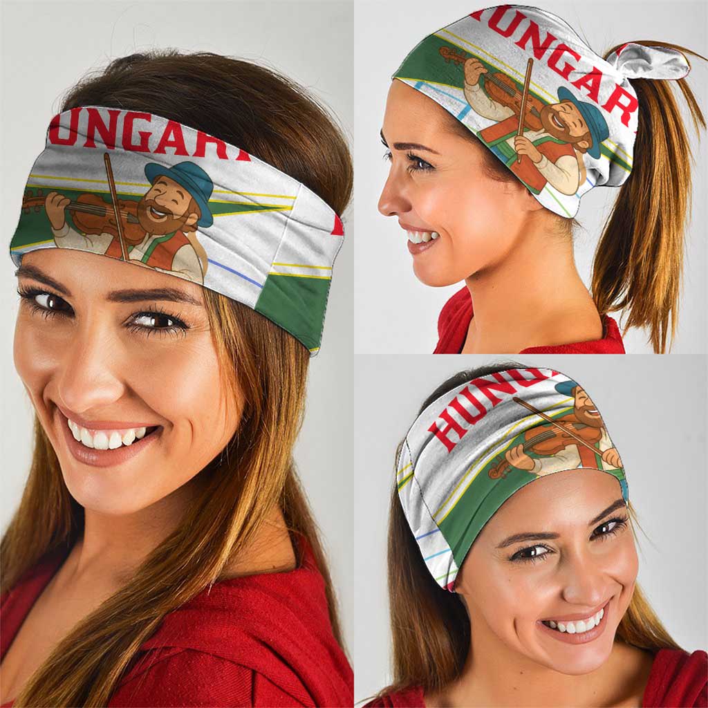 Hungary Neck Gaiter with Folk Musician Illustration Design and Traditional Floral - Wonder Print Shop