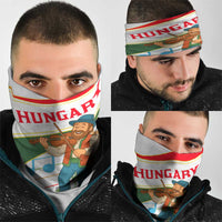 Hungary Neck Gaiter with Folk Musician Illustration Design and Traditional Floral - Wonder Print Shop