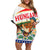 Hungary Off Shoulder Short Dress with Folk Musician Illustration Design and Traditional Floral - Wonder Print Shop