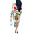 Hungary Off The Shoulder Long Sleeve Dress with Folk Musician Illustration Design and Traditional Floral - Wonder Print Shop