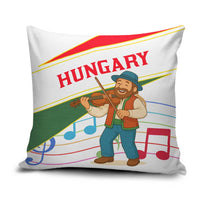 Hungary Pillow Cover with Folk Musician Illustration Design and Traditional Floral - Wonder Print Shop