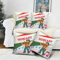 Hungary Pillow Cover with Folk Musician Illustration Design and Traditional Floral - Wonder Print Shop