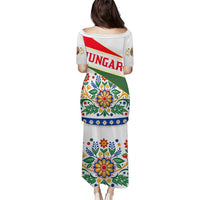 Hungary Puletasi with Folk Musician Illustration Design and Traditional Floral - Wonder Print Shop