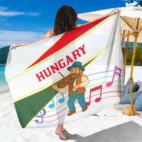 Hungary Sarong with Folk Musician Illustration Design and Traditional Floral - Wonder Print Shop
