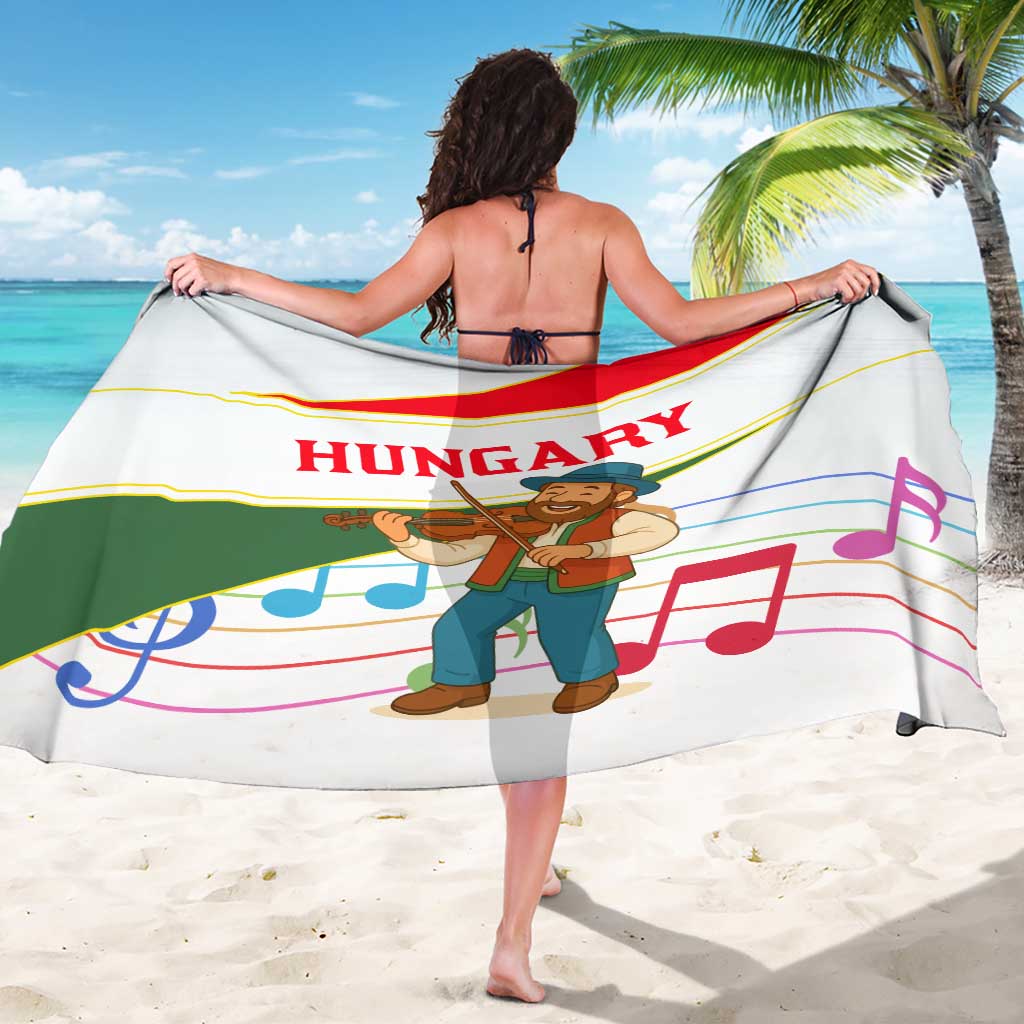 Hungary Sarong with Folk Musician Illustration Design and Traditional Floral - Wonder Print Shop
