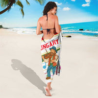 Hungary Sarong with Folk Musician Illustration Design and Traditional Floral - Wonder Print Shop