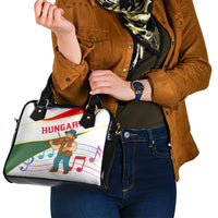 Hungary Shoulder Handbag with Folk Musician Illustration Design and Traditional Floral - Wonder Print Shop