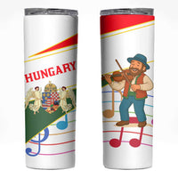 Hungary Skinny Tumbler with Folk Musician Illustration Design and Traditional Floral - Wonder Print Shop