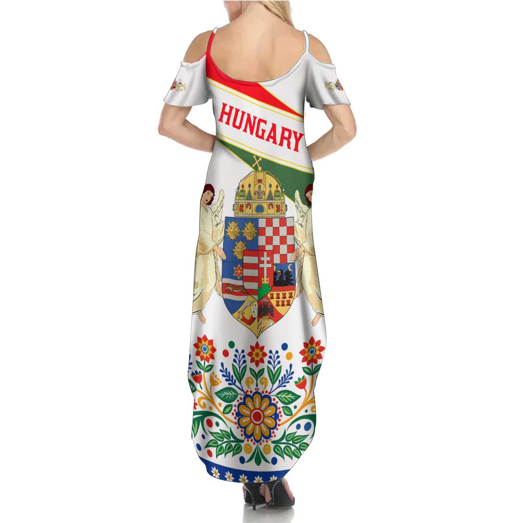 Hungary Summer Maxi Dress with Folk Musician Illustration Design and Traditional Floral - Wonder Print Shop