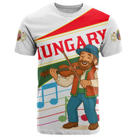 Hungary T Shirt with Folk Musician Illustration Design and Traditional Floral - Wonder Print Shop