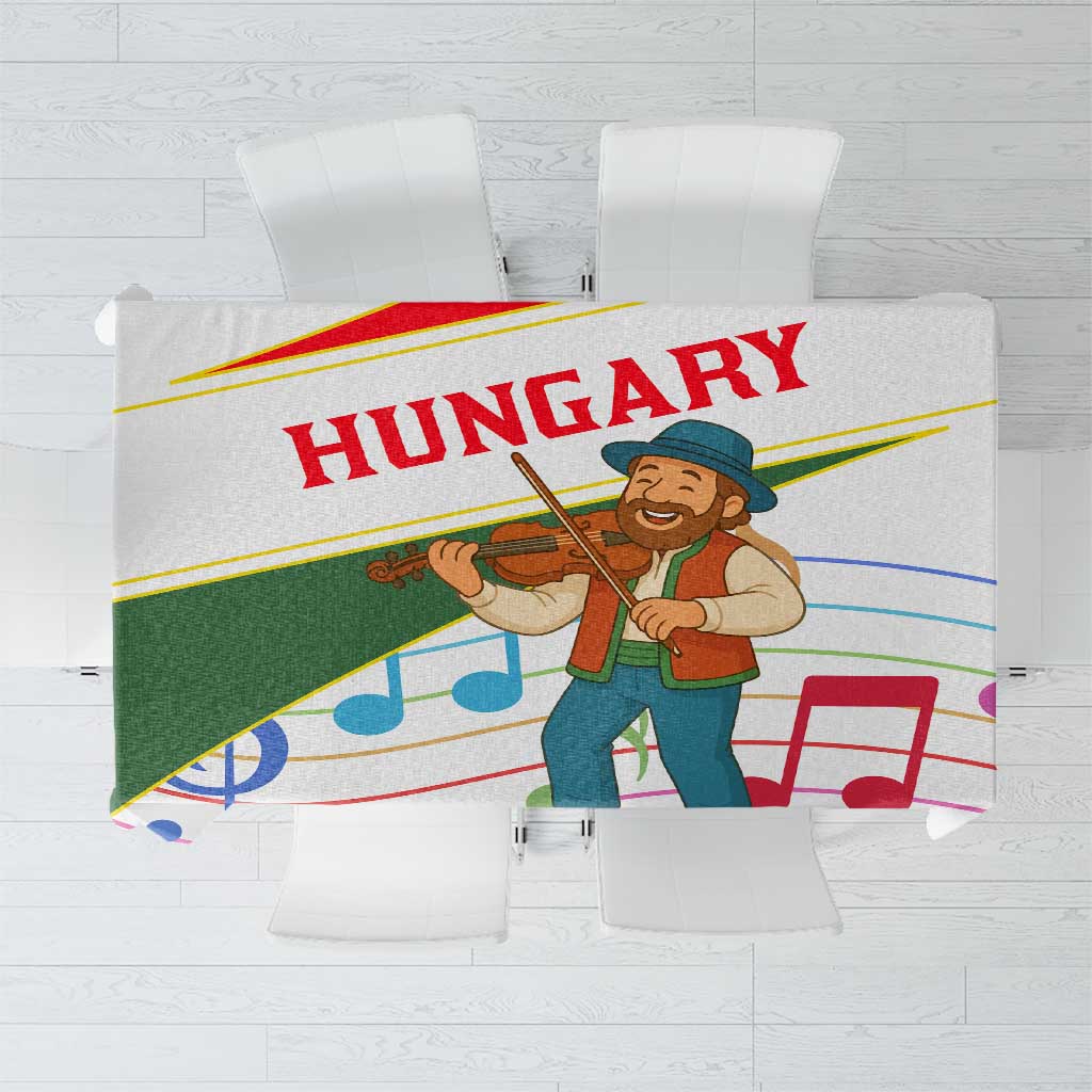 Hungary Tablecloth with Folk Musician Illustration Design and Traditional Floral - Wonder Print Shop
