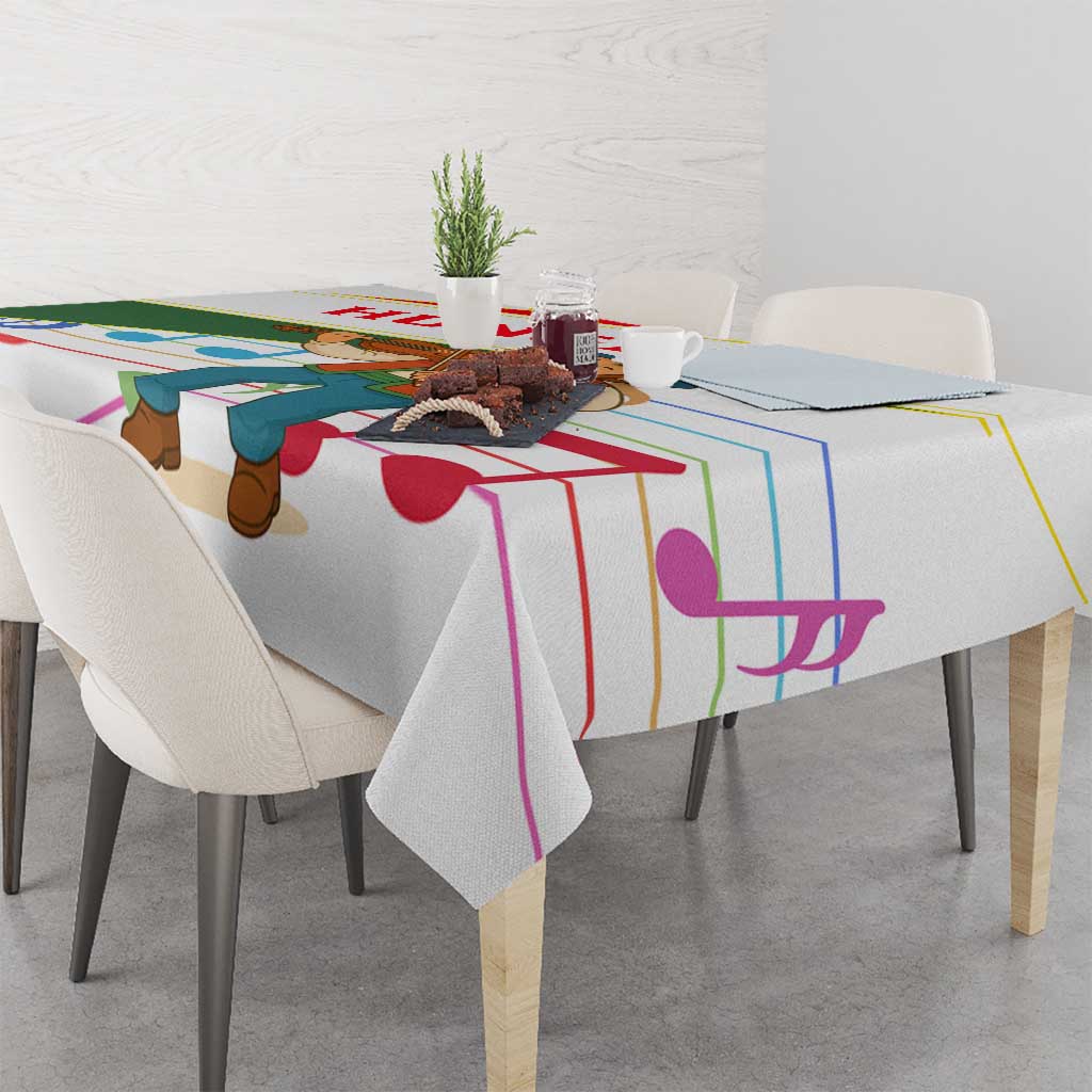 Hungary Tablecloth with Folk Musician Illustration Design and Traditional Floral - Wonder Print Shop