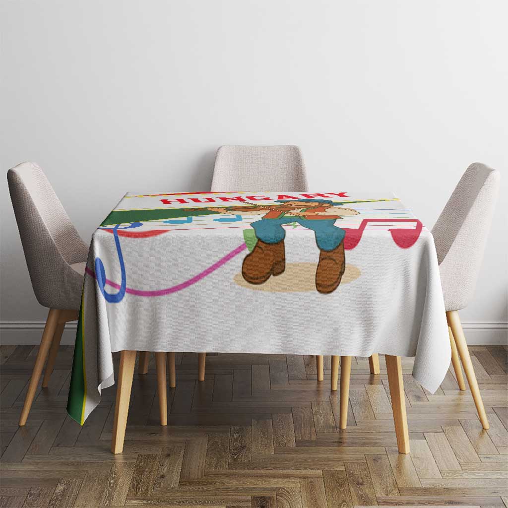 Hungary Tablecloth with Folk Musician Illustration Design and Traditional Floral - Wonder Print Shop