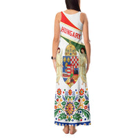 Hungary Tank Maxi Dress with Folk Musician Illustration Design and Traditional Floral - Wonder Print Shop
