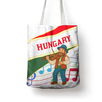 Hungary Tote Bag with Folk Musician Illustration Design and Traditional Floral - Wonder Print Shop